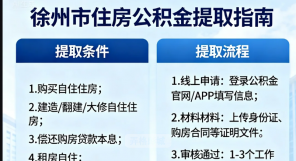 徐州市公积金提取的最新政策和流程